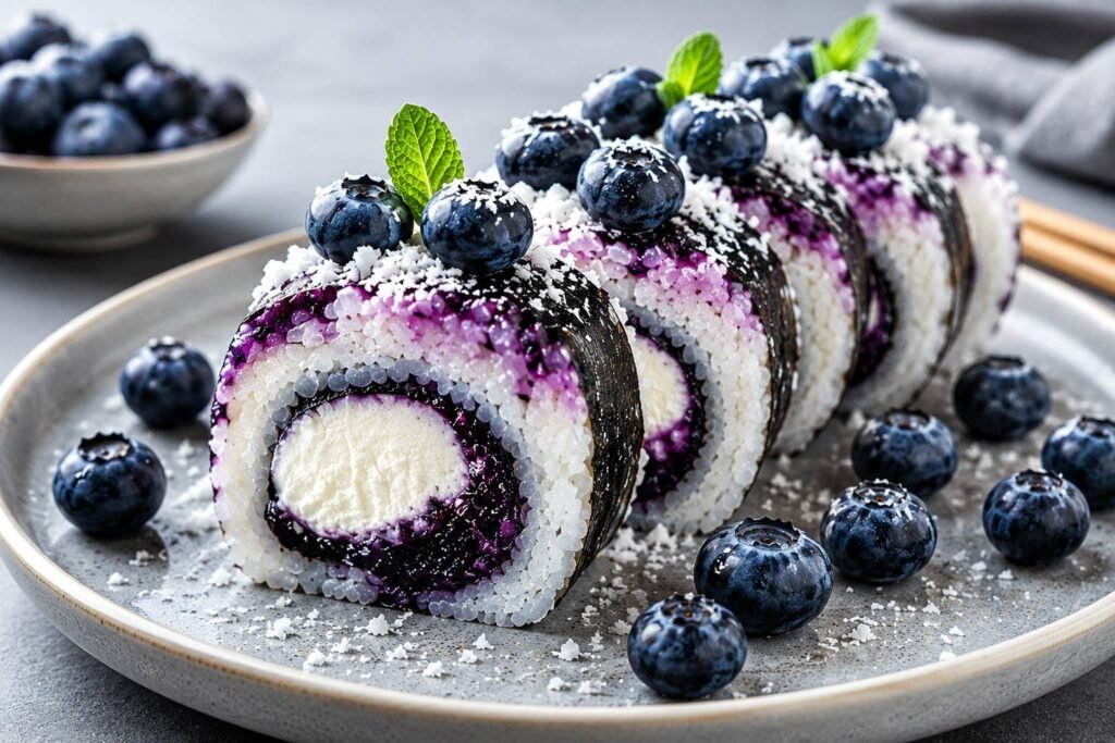 Blueberry Cheesecake Sushi Rolls