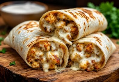 Cheesy Garlic Chicken Wraps