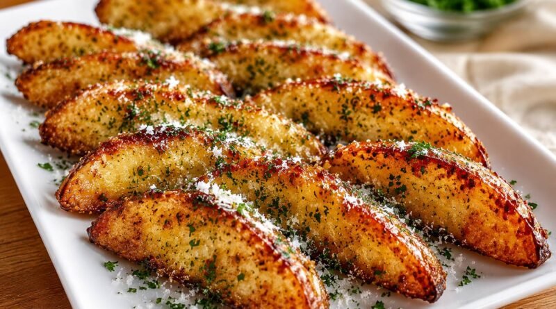 Crispy Garlic Parmesan Potato Wedges