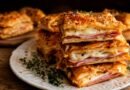 Crispy Ham & Cheese Puff Pastry Stacks