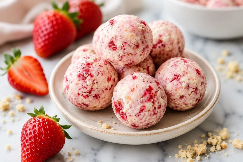 Strawberry Cheesecake Protein Balls