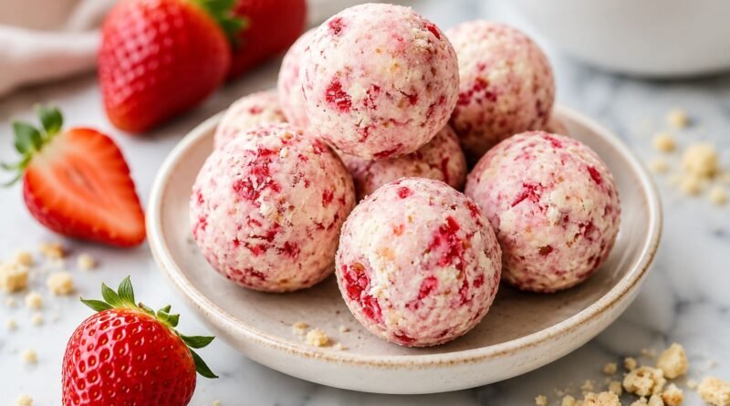 Strawberry Cheesecake Protein Balls