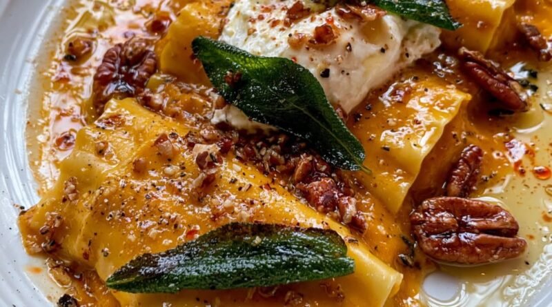 Creamy Pumpkin Cannelloni with Burrata